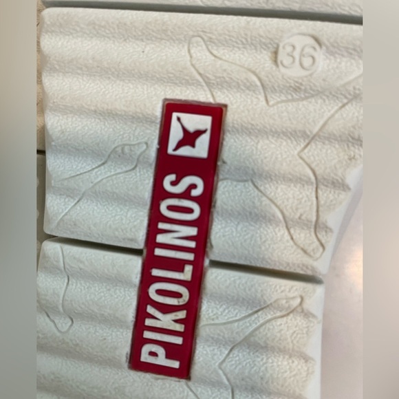 Pikolinos, women’s 5.5-6 euro 36, cream and tan leather platform summer sandals - Picture 9 of 9